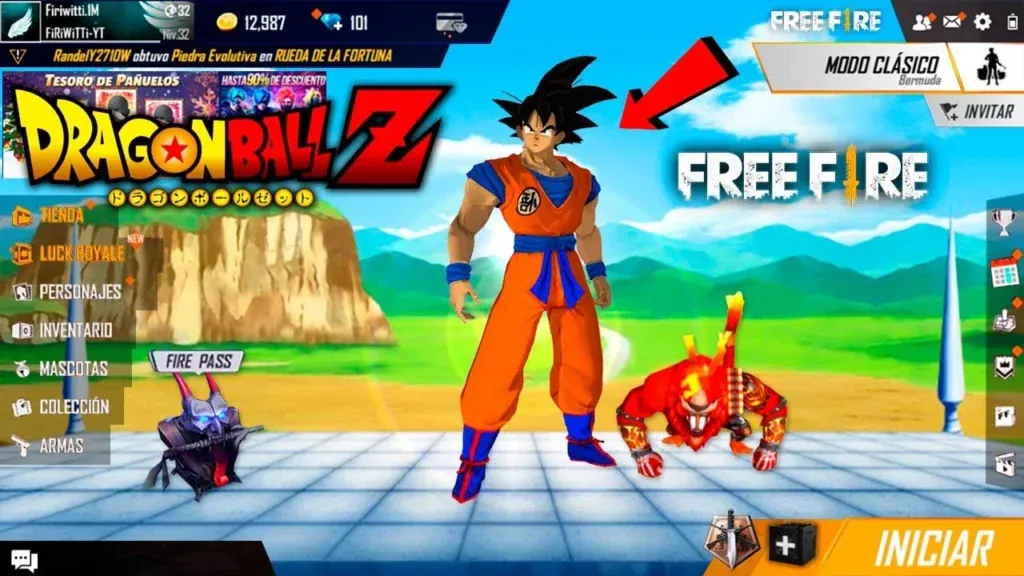 Colaboración de Free Fire y Dragon Ball