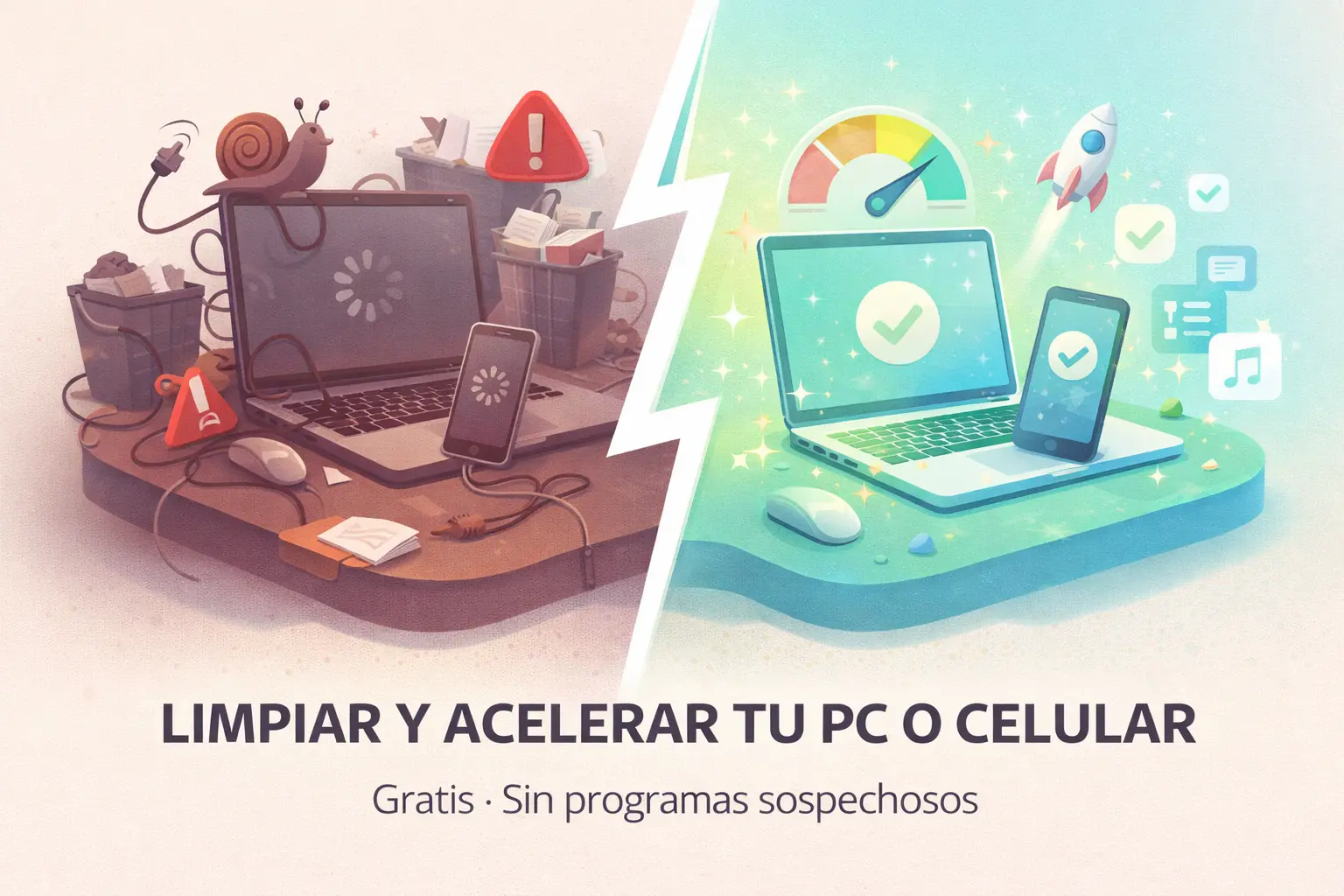 Cómo limpiar y acelerar tu PC o celular sin pagar