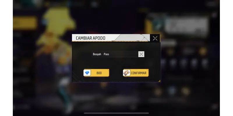 Espacio invisible en el nick de Free Fire