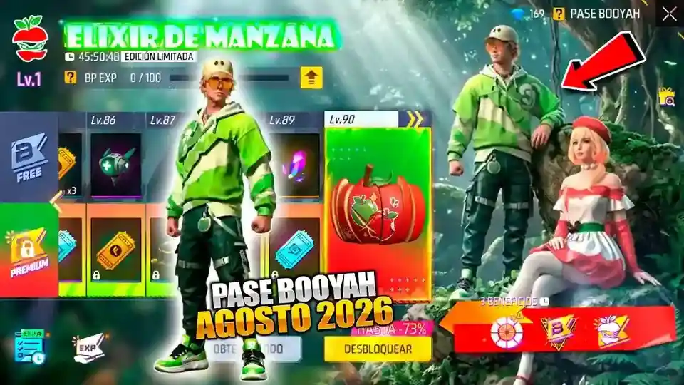 Pase Booyah Agosto 2026 Free Fire filtrado